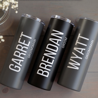 RodyThread Custom Personalized Bridesmaid Proposal Gift 20oz Skinny Tumbler For Bridal Party Minimalist Elegant Aesthetic Dusty Blue And White Insulated Stainless Steel Cup Custom Name Bachelorette Party Favor Gifts Box