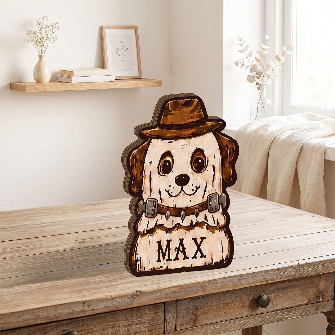 Vintage Halloween Wooden Block Decor, Movie Halloween Characters Retro Wooden Block for Shelf Decor, Custom Name, Mini Halloween Block, Rustic Halloween Family Gift AST-8703-6971