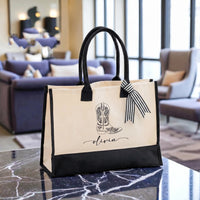 RodyThread Custom Cowgirl Tote Bag Canvas Tote Bag For Bridal Party Women Western Nashville Bachelorette Aesthetic Beige Black Two Tone Canvas Cotton Bride Squad Souvenir Gift Southern Belle Bridesmaid Proposal Favor Personalized Name Boot Design