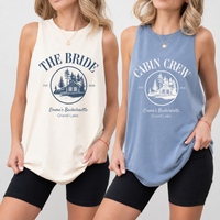 RodyThread Custom Cabin Bachelorette Party Tank Tops for Bride and Bridesmaids Vintage Rustic Outdoorsy Camp Crew Soft Cotton Lake Bachelorette Shirts Mountain Retreat Bridal Trip Matching Group Aesthetic Outfits