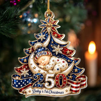 Close-up of 2026 Baby's 1st Christmas Ornament, Custom Name Personalized Newborn Keepsake Gift for New Mom Grand for streetwear fans in Los Angeles