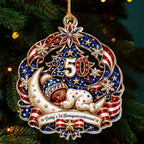Close-up of 2026 Baby's 1st Christmas Ornament, Custom Name Personalized Newborn Keepsake Gift for New Mom Grand