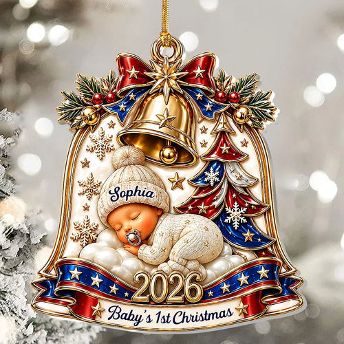 2026 Baby's 1st Christmas Ornament, Custom Name Personalized Newborn Keepsake Gift for New Mom Grand available at our Los Angeles warehouse