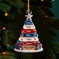250 Years 1776-2026 Ornament, America 250th Anniversary Patriotic Christmas Decor, Personalized Fami on a hanger, ready to ship from Los Angeles