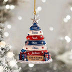 Close-up of 250 Years 1776-2026 Ornament, America 250th Anniversary Patriotic Christmas Decor, Personalized Fami