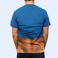 RodyThread Personalized 3D Funny Hairy Belly Body Personalized Full Print Men T-Shirt Custom Name Hairy Chest Beer Belly Gag Gift Tee Bachelor Party Men Outfit 2026 Funny Summer Beach Shirt