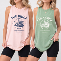 RodyThread Custom Cabin Bachelorette Party Tank Tops for Bride and Bridesmaids Vintage Rustic Outdoorsy Camp Crew Soft Cotton Lake Bachelorette Shirts Mountain Retreat Bridal Trip Matching Group Aesthetic Outfits