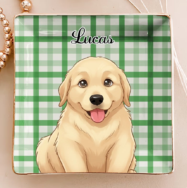 Cat Illustration Ceramic Trinket Tray, Cute Kitten Jewelry Holder & Ring Dish, Personalized Vanity Catchall Tray, Cat Lover Gift