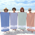 RodyThread Custom Name Striped Beach Towel For Women Bride And Bridesmaids Preppy Coastal Cabana Blue And White Pool Towel Vacation Gift Personalized Color Bachelorette Party Favors Summer Beach Girls Trip Accessories Decor