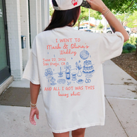 RodyThread Personalized Custom Wedding Favor Shirts Funny Wedding T Shirt Toss For Bridal Party Guests Funny Retro Oversized Cream Cotton Tee Newly Wed Gift Bachelorette Party Lousy Shirt Meme Souvenir Apparel Customized Name Date Event