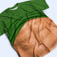 RodyThread Personalized 3D Funny Hairy Belly Body Personalized Full Print Men T-Shirt Custom Name Hairy Chest Beer Belly Gag Gift Tee Bachelor Party Men Outfit 2026 Funny Summer Beach Shirt