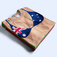 RodyThread Custom 3D Funny Body Country Flag Bikini Bachelorette Party Personalized Full Print T Shirt Custom Name USA Australia Flag Bikini Gag Gift Tee Matching Bridesmaid Squad Outfit 2026 Funny Summer Vacation Shirt