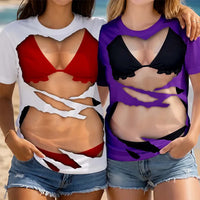 RodyThread Custom 3D Funny Bikini Body Muscle Six Packs Couple Wedding Personalized Full Print T Shirt Custom Ripped Muscle & Bikini Gag Shirts, Matching Honeymoon Shirts 2026 Funny Anniversary Gift