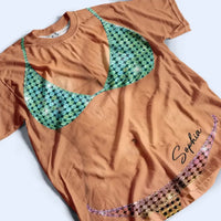 RodyThread Custom 3D Funny Body Disco Bachelorette Bikini Party Personalized Full Print T Shirt Custom Name Disco Ball Bikini Gag Gift Tee Matching Bridesmaid Squad Outfit 2026 Funny Girls Trip Shirt