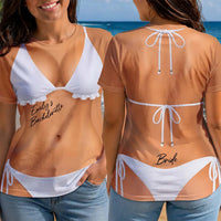 RodyThread Custom 3D Funny Body Disco Bachelorette Bikini Party Personalized Full Print T-Shirt Custom Name Purple Bikini Gag Gift Tee Matching Bridesmaids Squad Outfit 2026 Funny Girls Trip Shirt