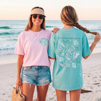 RodyThread Custom Seashell Bachelorette Party Oversized Doubled Size T-Shirt For Bridal Squad Coastal Chic Seafoam Green Cotton Graphic Tee Last Toast On The Coast Beach Bride Bridesmaid Favors Matching Group Outfits Seashells And Wedding Bells
