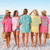RodyThread Custom Seashell Bachelorette Party Oversized Doubled Size T-Shirt For Bridal Squad Coastal Chic Seafoam Green Cotton Graphic Tee Last Toast On The Coast Beach Bride Bridesmaid Favors Matching Group Outfits Seashells And Wedding Bells
