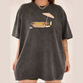 RodyThread Funny Dachshund Hot Dog Graphic T-Shirt Unisex Retro Summer Vacation Beach Vintage Casual Olive Green Cotton Tee Wiener Dog Lover Gift Sausage Dog Novelty Humor Patriotic 4th of July Apparel Top For Dog Moms And Dads