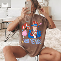 RodyThread Vintage Uncle Sam Patriotic 4th of July Graphic T-Shirt America 250 Years Semiquincentennial Independence Day Oversized Tee Cute USA Flag Star Retro Graphic Pink Shirt Women Top