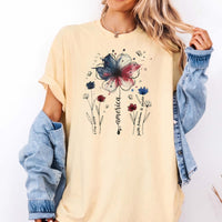 RodyThread USA 250th Anniversary Floral T-Shirt Vintage America 1776-2026 Graphic Tee Patriotic Red White Blue Flower Faith Freedom Pride Sage Green TShirt 4th of July Independence Day Semiquincentennial Women Men Aesthetic Cute Short Sleeve Top
