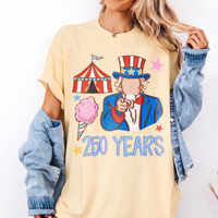 RodyThread Vintage Uncle Sam Patriotic 4th of July Graphic T-Shirt America 250 Years Semiquincentennial Independence Day Oversized Tee Cute USA Flag Star Retro Graphic Pink Shirt Women Top