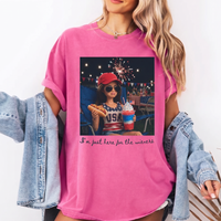 RodyThread Funny I'm Just Here For The Wieners Doll Face Meme Graphic T-Shirt For Women Retro Preppy Summer BBQ Humor Y2K Aesthetic Hot Pink Cotton Tee 4th Of July USA 250th Anniversary Novelty Hot Dog Party Top