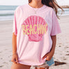 RodyThread Seashells And Wedding Bells Beachin Bachelorette Party T-Shirt For Brides And Bridesmaids Girl Trip Matching  Whimsical Coquette Coastal Preppy Pink Cotton Graphic Tee Bridal Shower Gift Summer Engagement Trip Coastal Wedding Bride