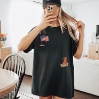 RodyThread Hotdog Salute 4th of July Patriotic Meme Oversized Graphic T-Shirt For Women Preppy Retro Casual Pink Cotton Blend Funny Summer BBQ Independence Day Tee Humorous USA Flag Novelty Top Vintage Wash Y2K Aesthetic Apparel Festival Wear