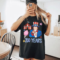 RodyThread Vintage Uncle Sam Patriotic 4th of July Graphic T-Shirt America 250 Years Semiquincentennial Independence Day Oversized Tee Cute USA Flag Star Retro Graphic Pink Shirt Women Top