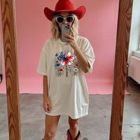 RodyThread Vintage USA 250th Anniversary Floral T-Shirt America 1776-2026 Graphic Tee Cute Patriotic American Flag Flower Butterfly Faith Freedom Pride Sage Green TShirt Women 4th of July Semiquincentennial Retro Aesthetic Casual Oversized Top