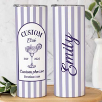 RodyThread Personalized Vacation Tumbler 20oz Skinny Tumbler Bridesmaid Proposal Gift Preppy Italian Summer Amalfi Coast Bachelorette Mint Green Striped Stainless Steel Custom Birthday Cruise Cup Party Last Toast on the Coast Decor