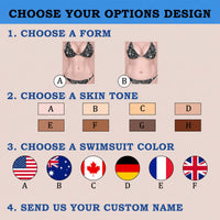 RodyThread Custom 3D Funny Body Country Flag Bikini Bachelorette Party Personalized Full Print T Shirt Custom Name USA Australia Flag Bikini Gag Gift Tee Matching Bridesmaid Squad Outfit 2026 Funny Summer Vacation Shirt