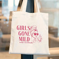 Custom Girls Gone Mild Bachelorette Party Favor Tote Bag for Bridesmaids Preppy Spa Weekend Aesthetic Heavy Cotton Canvas Reusable Goodie Bag Personalized Bridal Shower Gift Pjs and Prosecco Wellness Theme