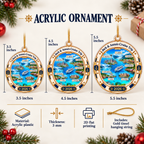 Customer in Los Angeles wearing Alaska Cruise Map Ornament Personalized Travel Keepsake Holiday Gift for Cruisers