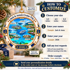 Close-up of Alaska Cruise Map Ornament Personalized Travel Keepsake Holiday Gift for Cruisers for streetwear fans in Los Angeles