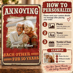 Annoying Each Other For 50 Years Sign Golden Wedding Anniversary Gift Funny Couple Decor