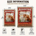 Close-up of Annoying Each Other For 50 Years Sign Golden Wedding Anniversary Gift Funny Couple Decor
