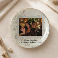 Besties Forever Best Friend Ceramic Trinket Dish, Personalized Photo Jewelry Tray, Funny Bestie Ring Dish Keepsake Gift for Her