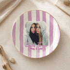 Close-up of Besties Forever Trinket Dish Personalized Ceramic Jewelry Tray for BFF Friendship Gift