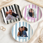 Close-up of Besties Forever Trinket Dish Personalized Ceramic Jewelry Tray for BFF Friendship Gift