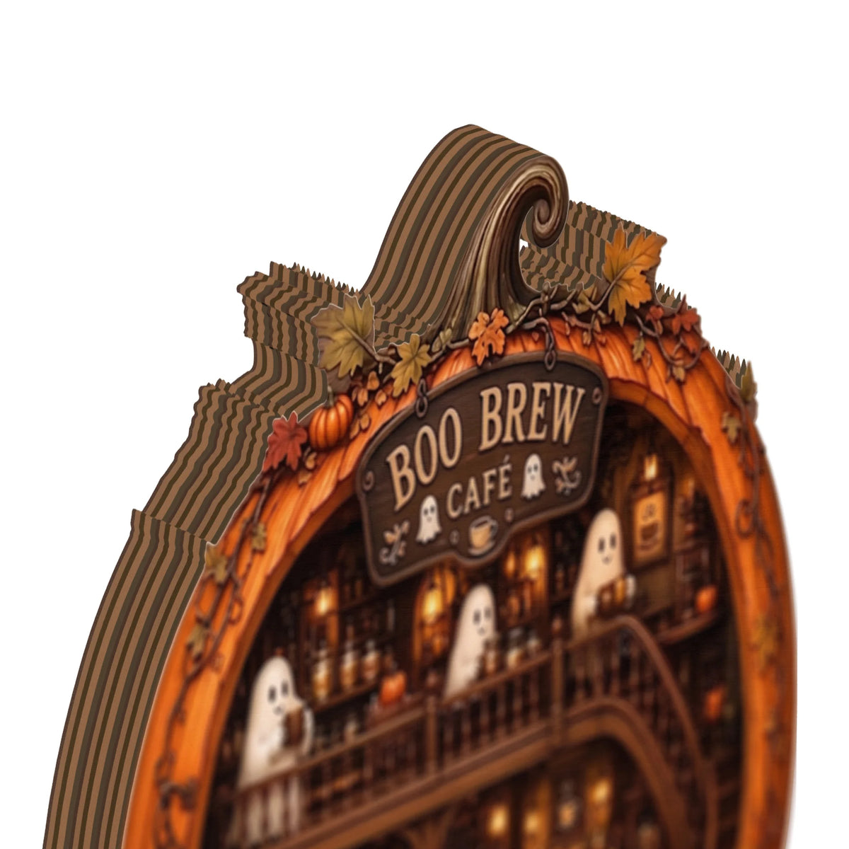 Boo Brew Café Halloween Coffee Bar Decor Ornament Cute Ghost Pumpkin Fall Hanging Decoration