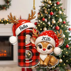 Buffalo Plaid Reindeer Christmas Ornament Ornament — Ornament