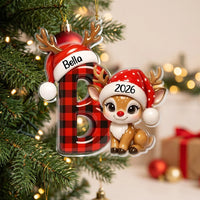 Close-up of Buffalo Plaid Reindeer Christmas Ornament Ornament — Ornament for streetwear fans in Los Angeles