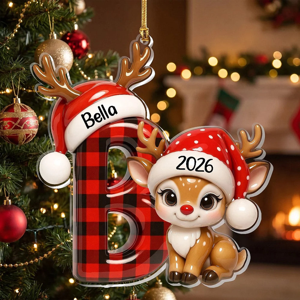 Buffalo Plaid Reindeer Christmas Ornament Ornament — Ornament available at our Los Angeles warehouse