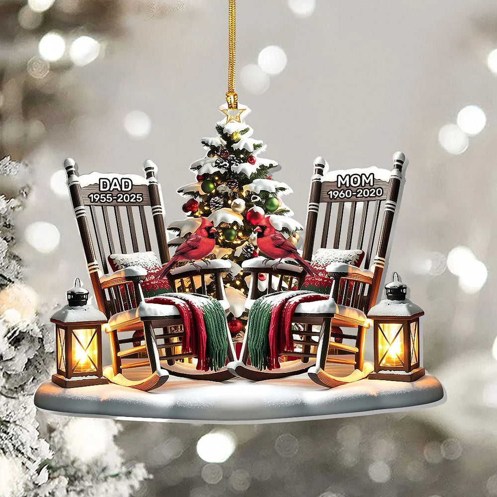 Cardinal Christmas Memorial Ornament, Personalized Remembrance Rocking Chair Keepsake, Sympathy Bere available at our Los Angeles warehouse