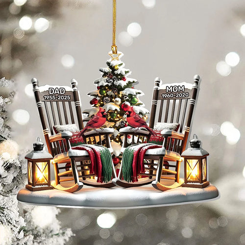 Cardinal Christmas Memorial Ornament, Personalized Remembrance Rocking Chair Keepsake, Sympathy Bere available at our Los Angeles warehouse