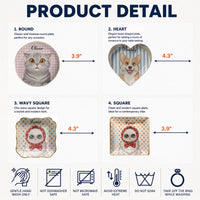 Cat Illustration Ceramic Trinket Tray, Cute Kitten Jewelry Holder & Ring Dish, Personalized Vanity Catchall Tray, Cat Lover Gift