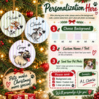 Custom Dog Portrait Ornament Personalized Pet Christmas Tree Decoration with Name
