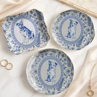 Custom Pet Portrait Chinoiserie Ring Dish, Personalized Ceramic Jewelry Tray Dish for Dog Mom Cat Mom Pet Memorial Keepsake Gift
