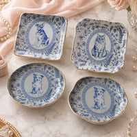 Custom Pet Portrait Chinoiserie Ring Dish, Personalized Ceramic Jewelry Tray Dish for Dog Mom Cat Mom Pet Memorial Keepsake Gift